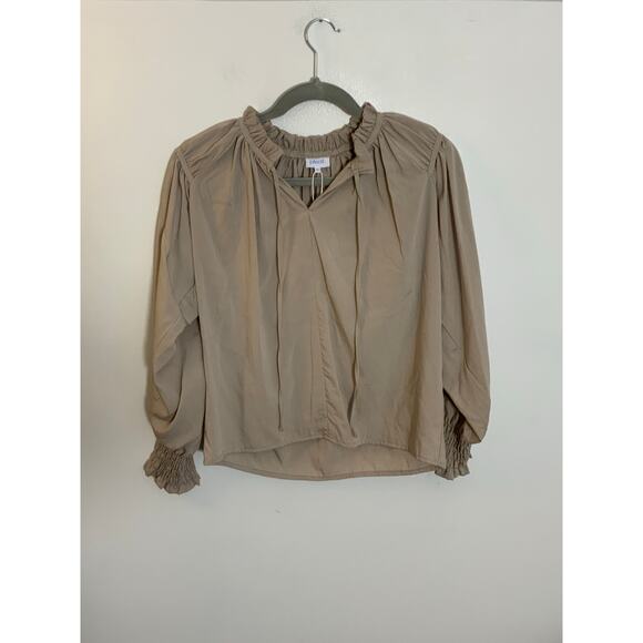 Pleat. Blair Blouse‎ Taupe size 14 - Picture 3 of 5